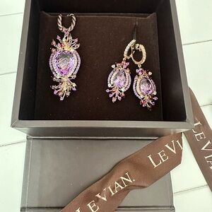 LE VIAN Crazy Collection Pendant 18.27cttw Earrings 13.49cttw 14k Rose Gold COAs